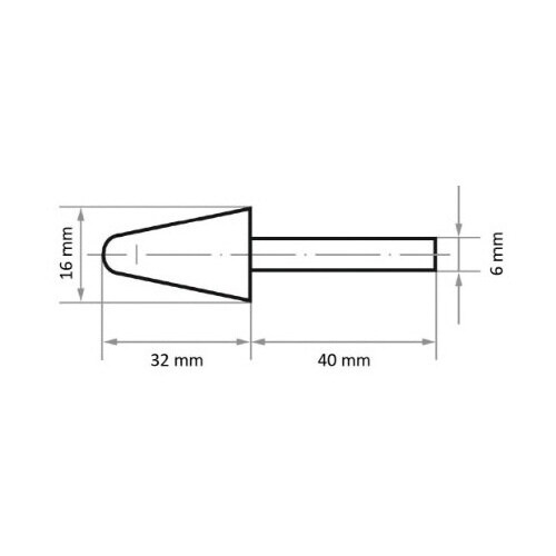 軸付砥石 PA φ16x32#46 傘型