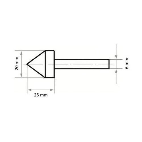 軸付砥石 PA φ20x25#60 砲弾型