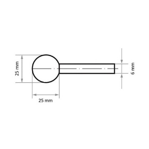 軸付砥石 PA φ25x25#36 丸型