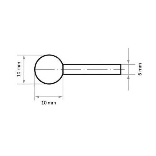 軸付砥石 PA φ10x10#60 丸型