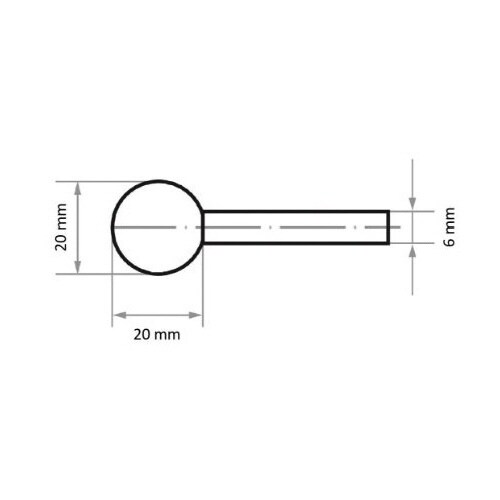 軸付砥石PA φ20x20#60 丸型