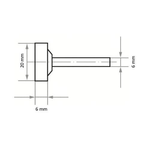 軸付砥石 PA φ20x 6#60 平型
