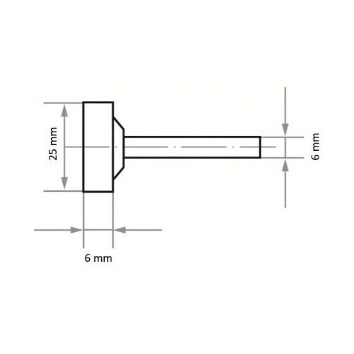軸付砥石 PA φ25x 6#60 平型