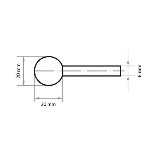 軸付砥石 WA φ20x20#46 丸型