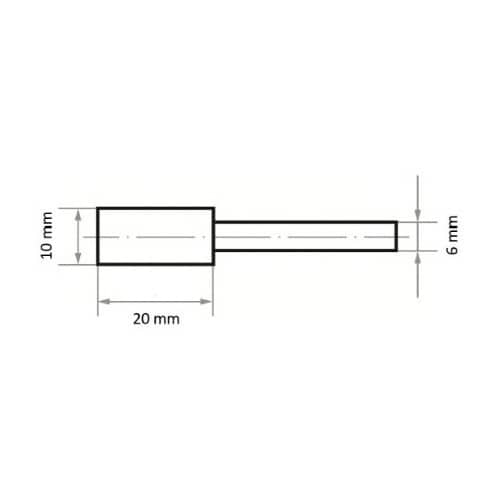 軸付砥石 A φ10x20#46 円筒型