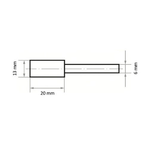 軸付砥石 A φ13x20#46 円筒型