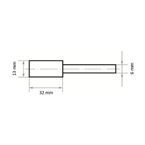 軸付砥石 A φ13x32#46 円筒型