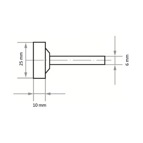 軸付砥石 A φ25x10#24 平型