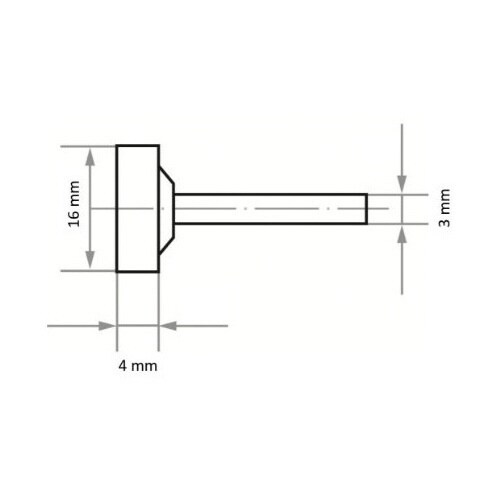 軸付砥石 PA φ16x 4#60 平型