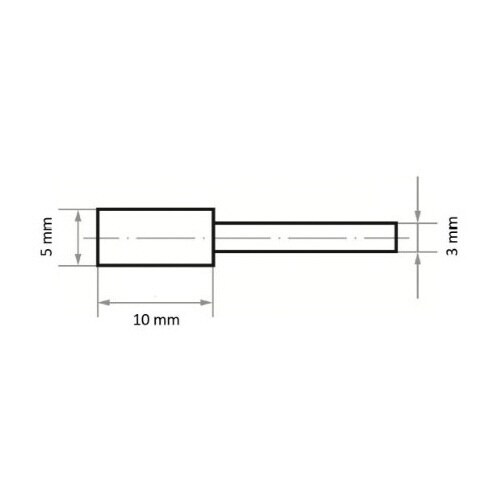 軸付砥石 WA φ5x10#80 円筒型