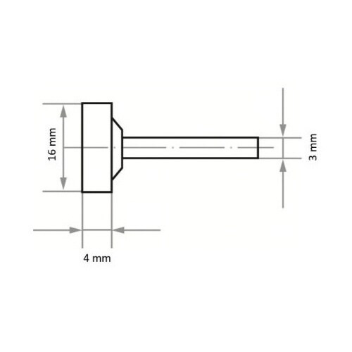 軸付砥石 WA φ16x4#60 平型