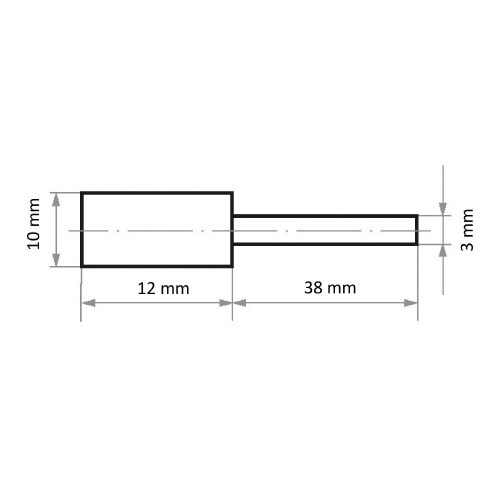 軸付フェルトバフ ハード φ10x12 円筒型