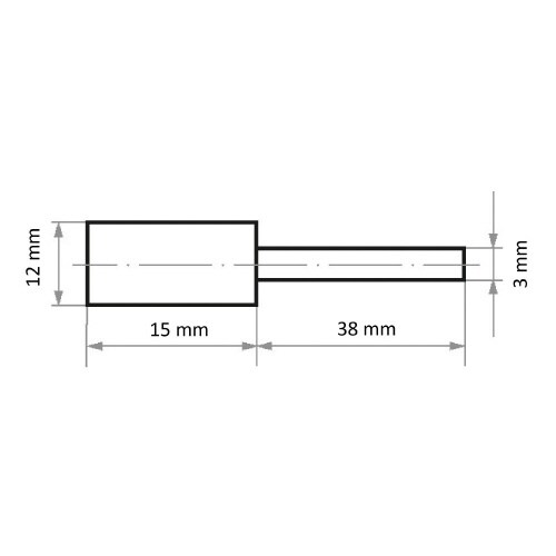 軸付フェルトバフ ハード φ12x15 円筒型