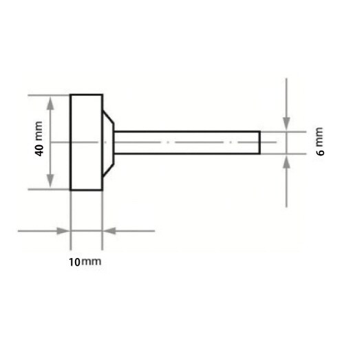 軸付ゴム砥石 φ40x10#120 平型