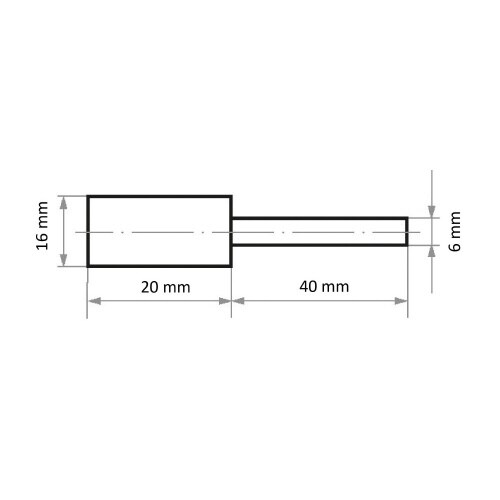 軸付フェルトバフ φ16x20 円筒型