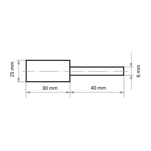 軸付フェルトバフ φ25x30 円筒型