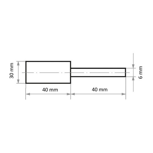 軸付フェルトバフ φ30x40 円筒型