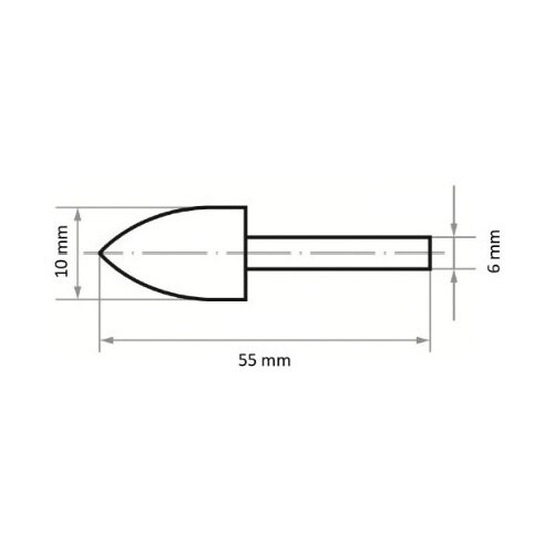 軸付フェルトバフ φ10x15 砲弾型