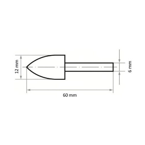 軸付フェルトバフ φ12x20 砲弾型