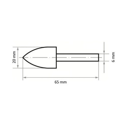 軸付フェルトバフ φ20x25 砲弾型