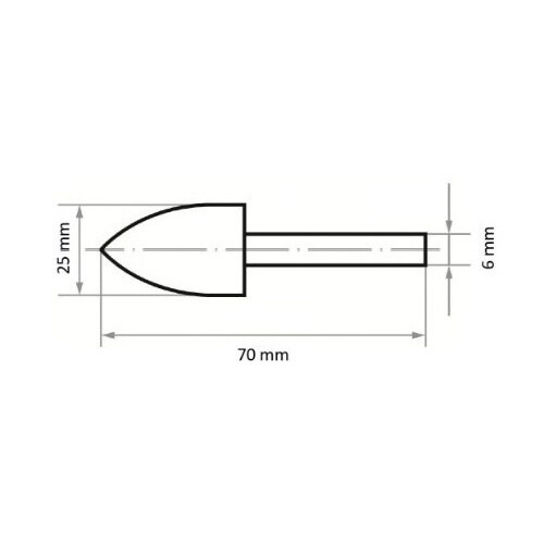 軸付フェルトバフ φ25x30 砲弾型