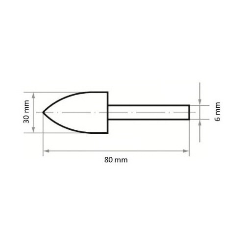 軸付フェルトバフ φ30x40 砲弾型