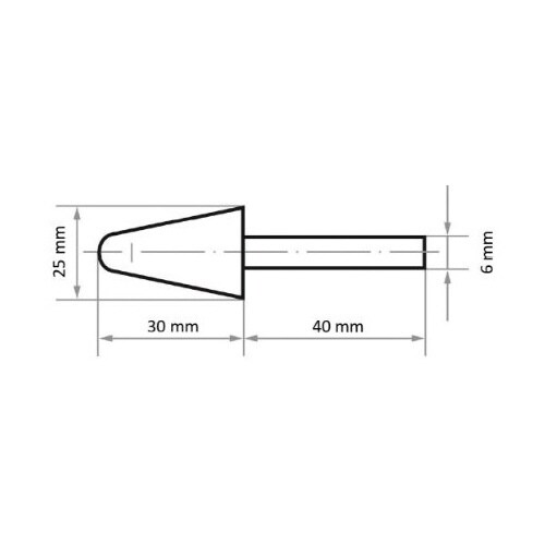 軸付フェルトバフ φ25x30 傘型