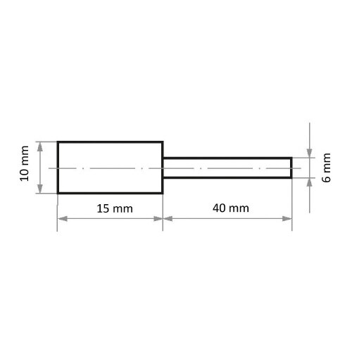 軸付フェルトバフ φ10x15 円筒型