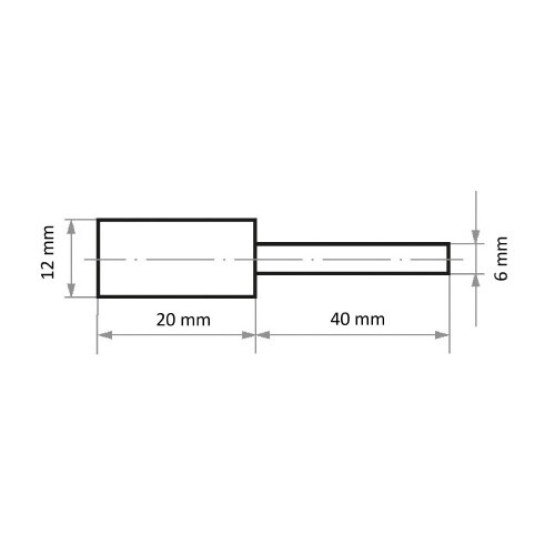 軸付フェルトバフ φ12x20 円筒型