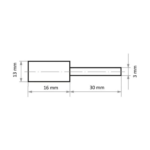 軸付ゴム砥石 φ13x16#120 円筒型