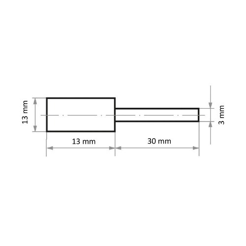 軸付ゴム砥石 φ13x13#220 円筒型