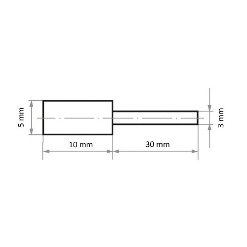 軸付ゴム砥石 φ5x10#280 円筒型