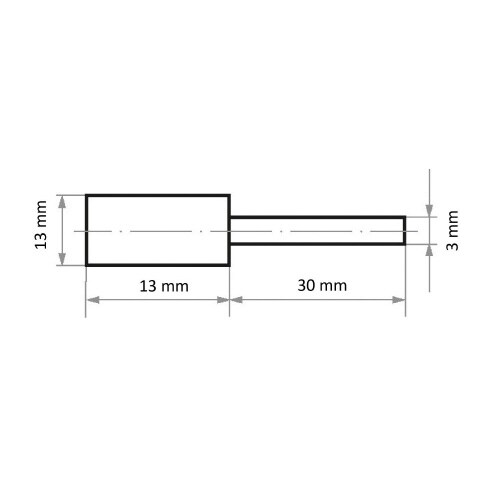 軸付ゴム砥石 φ13x13#280 円筒型