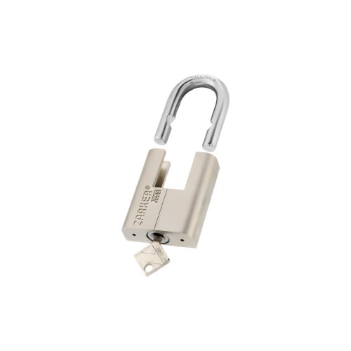 キー式南京錠 ガード付 ツル径10mm シルバー