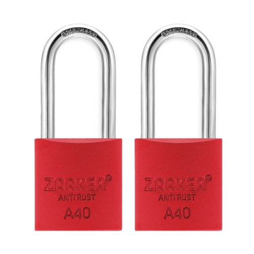 キー式 防錆南京錠 ツル径6.3mm 赤