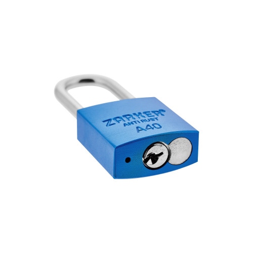 キー式 防錆南京錠 ツル径6.3mm 青