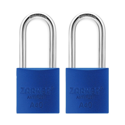 キー式 防錆南京錠 ツル径6.3mm 青