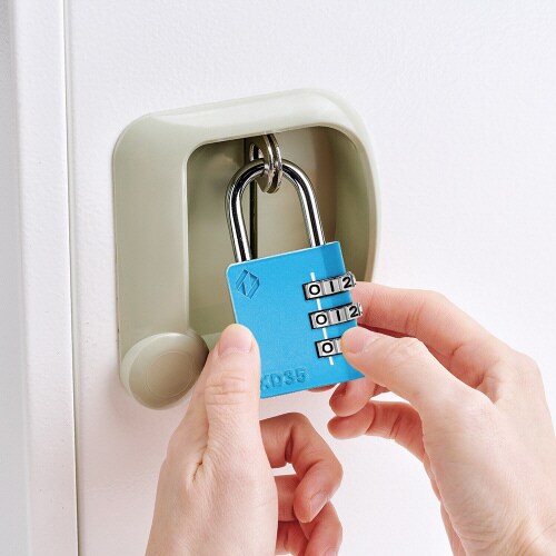 3桁ダイヤル式 南京錠 ツル径4.7mm ブルー