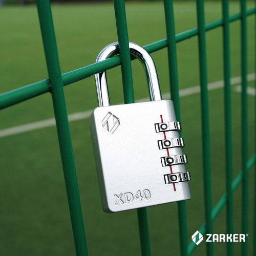 4桁ダイヤル式 南京錠 ツル径6mm グレー