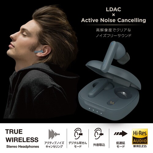 ワイヤレスイヤホン ハイレゾ LDAC ブラック