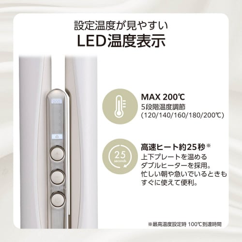 ストレートヘアアイロン 25mm シルク ホワイト