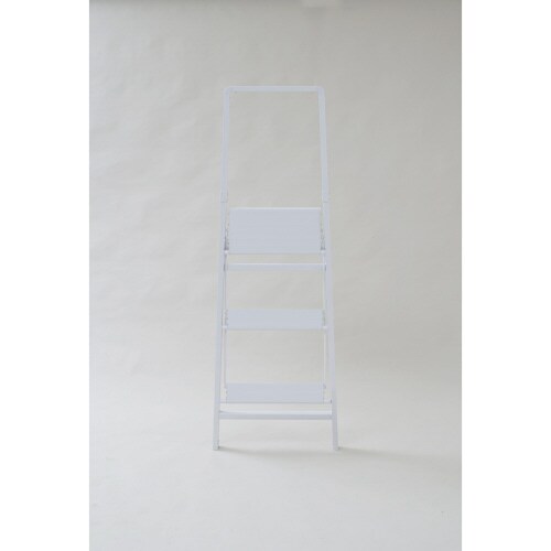手すり付スチールフレーム3段 ホワイト