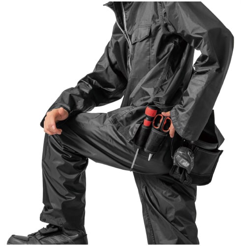 いぶし銀レインスーツ2 ブラック L