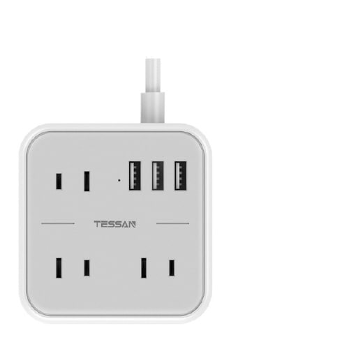 USB付3口AC電源タップ(2m)