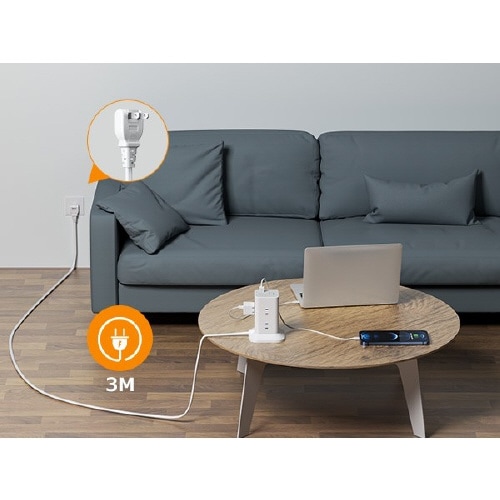 USB−C付8口ACタワータップ(2m)