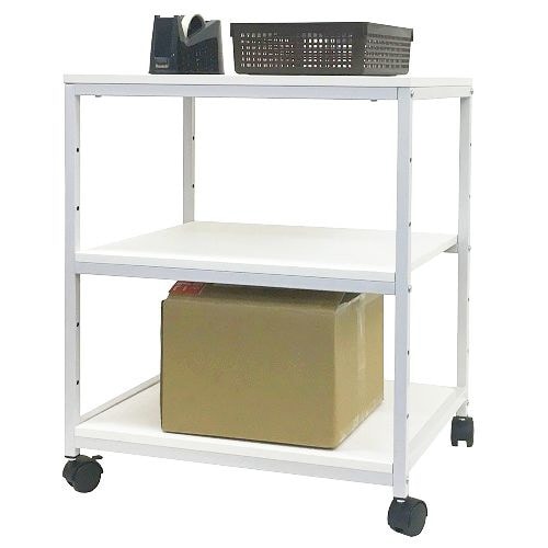 シンプルデスクワゴン3段ホワイト