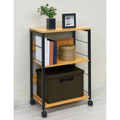 フレックスデスクサイドワゴン ナチュラルxブラック