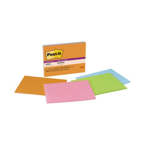 ポストイット 強粘着ミーティングノート 混色4冊