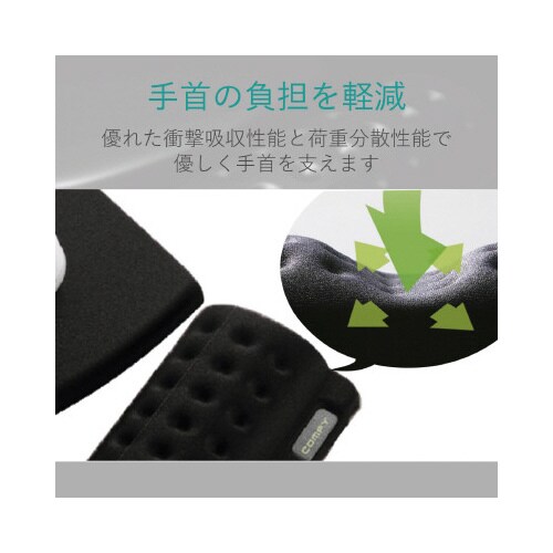 リストレスト&マウスパッド COMFY ブラック