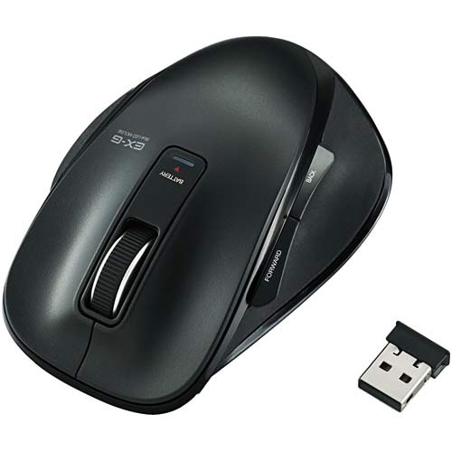 無線ブルーLEDマウス 握りの極み ブラック